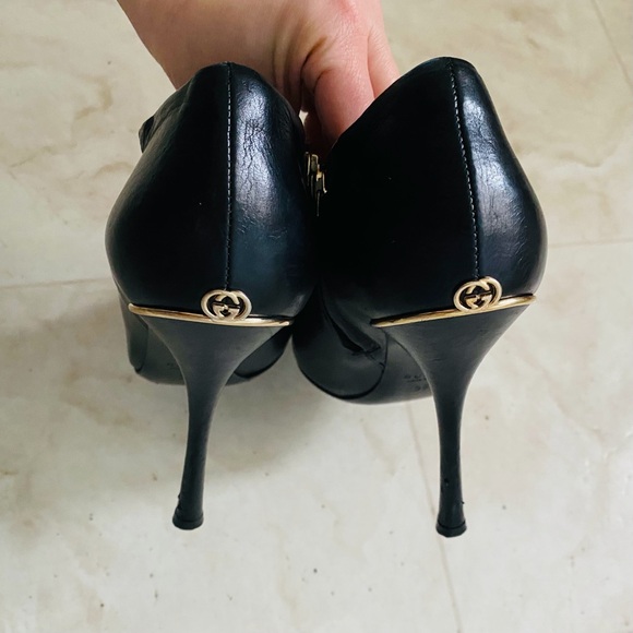 $850 Gucci Made in Italy Darwin Nero Black Leather Ankle Boots Booties Size 6/36 - Picture 11 of 15